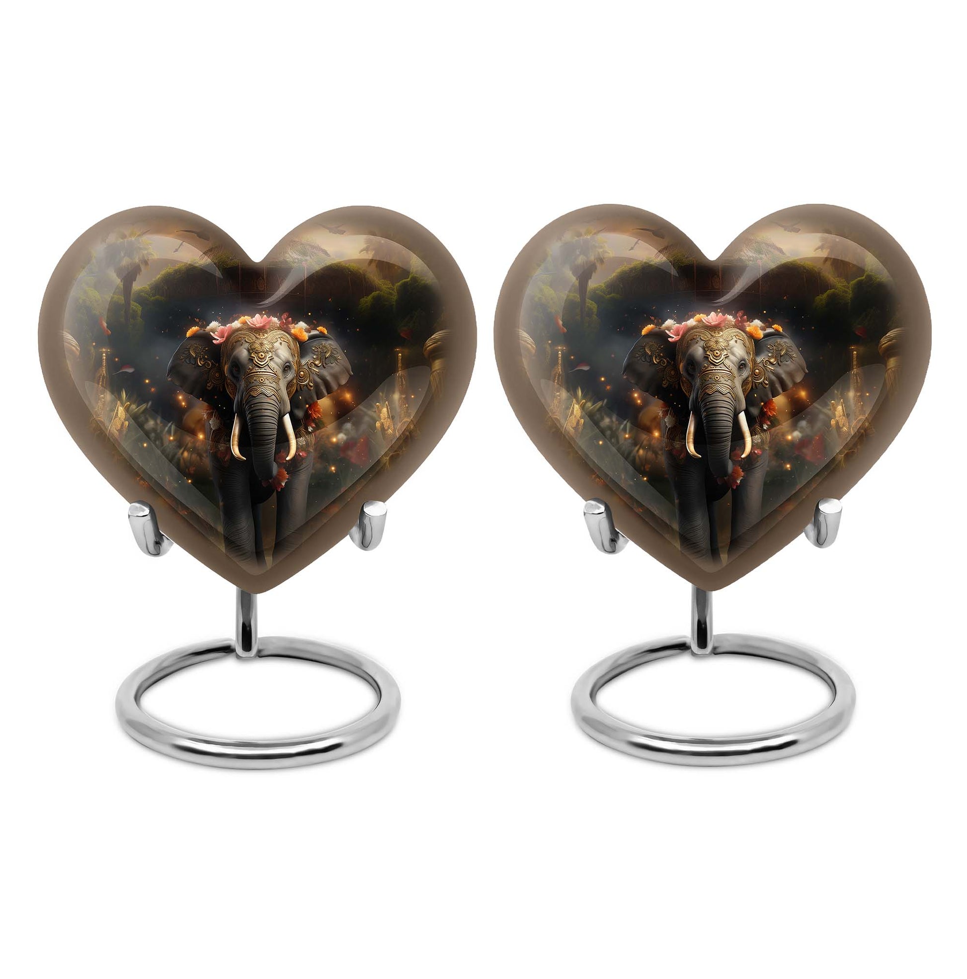 Heart Shape Elephant Urn Keepsake Urn Pack of 2