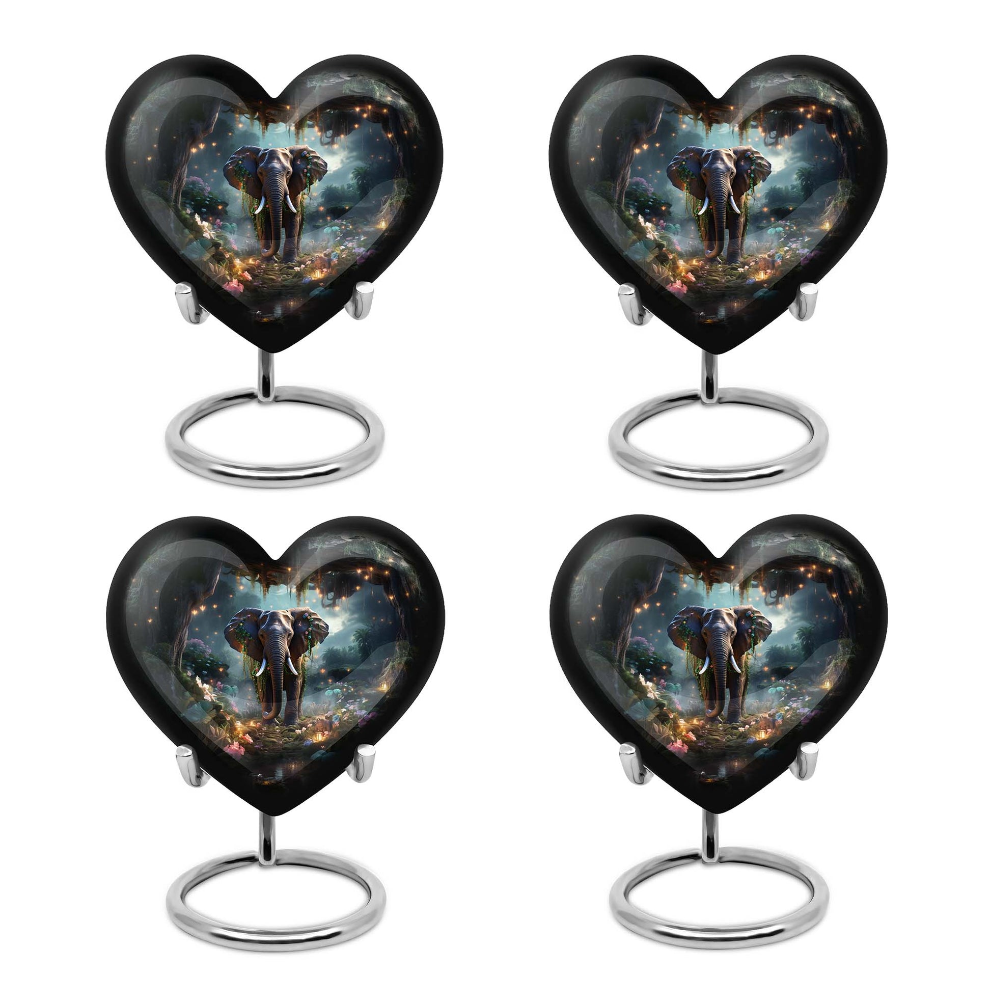 Heart Shape Elephant Urn Keepsake Urn Pack of 4