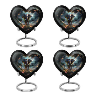 Heart Shape Elephant Urn Keepsake Urn Pack of 4