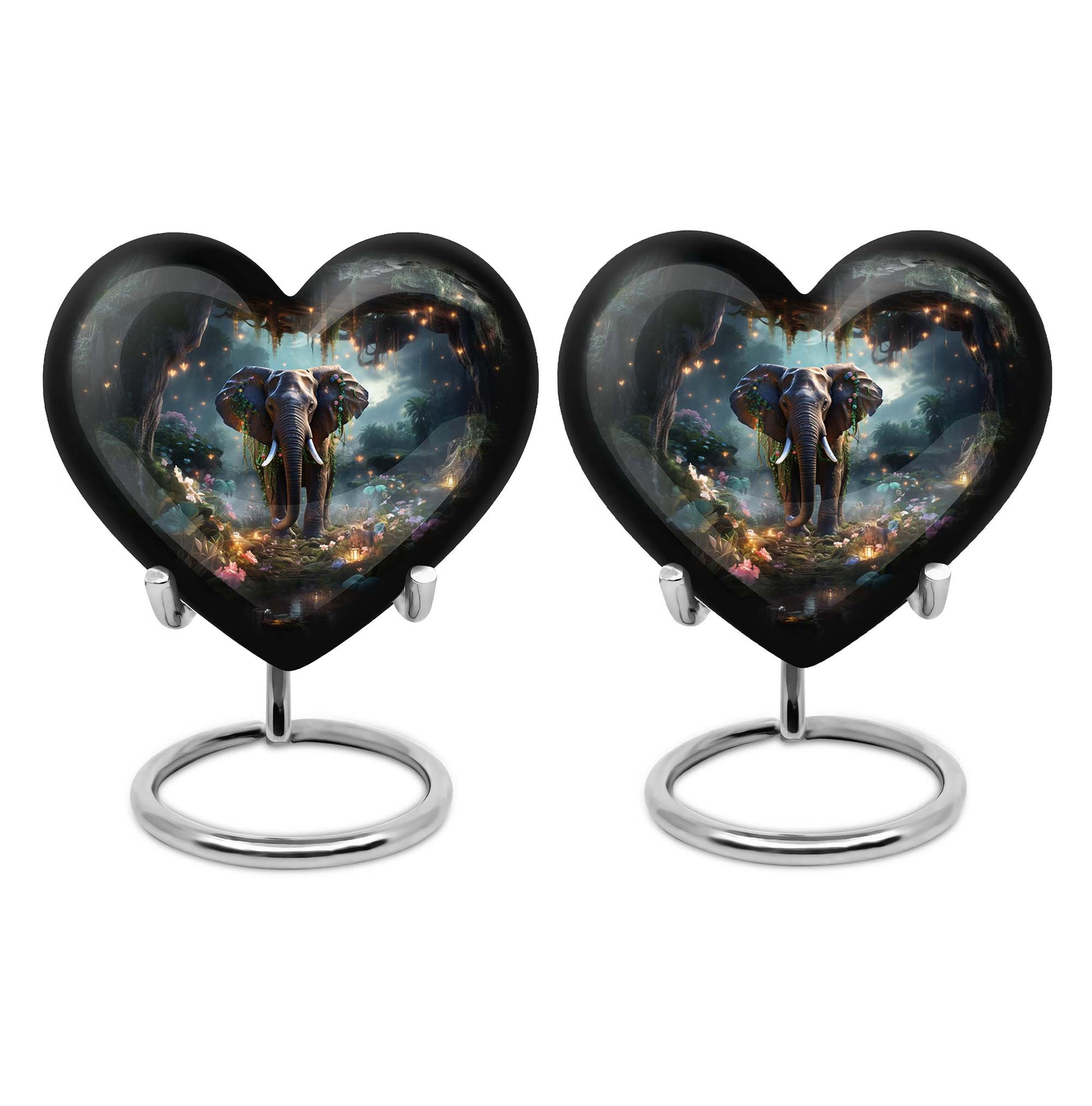 Heart Shape Elephant Urn Keepsake Urn Pack of 2