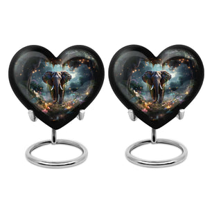 Heart Shape Elephant Urn Keepsake Urn Pack of 2