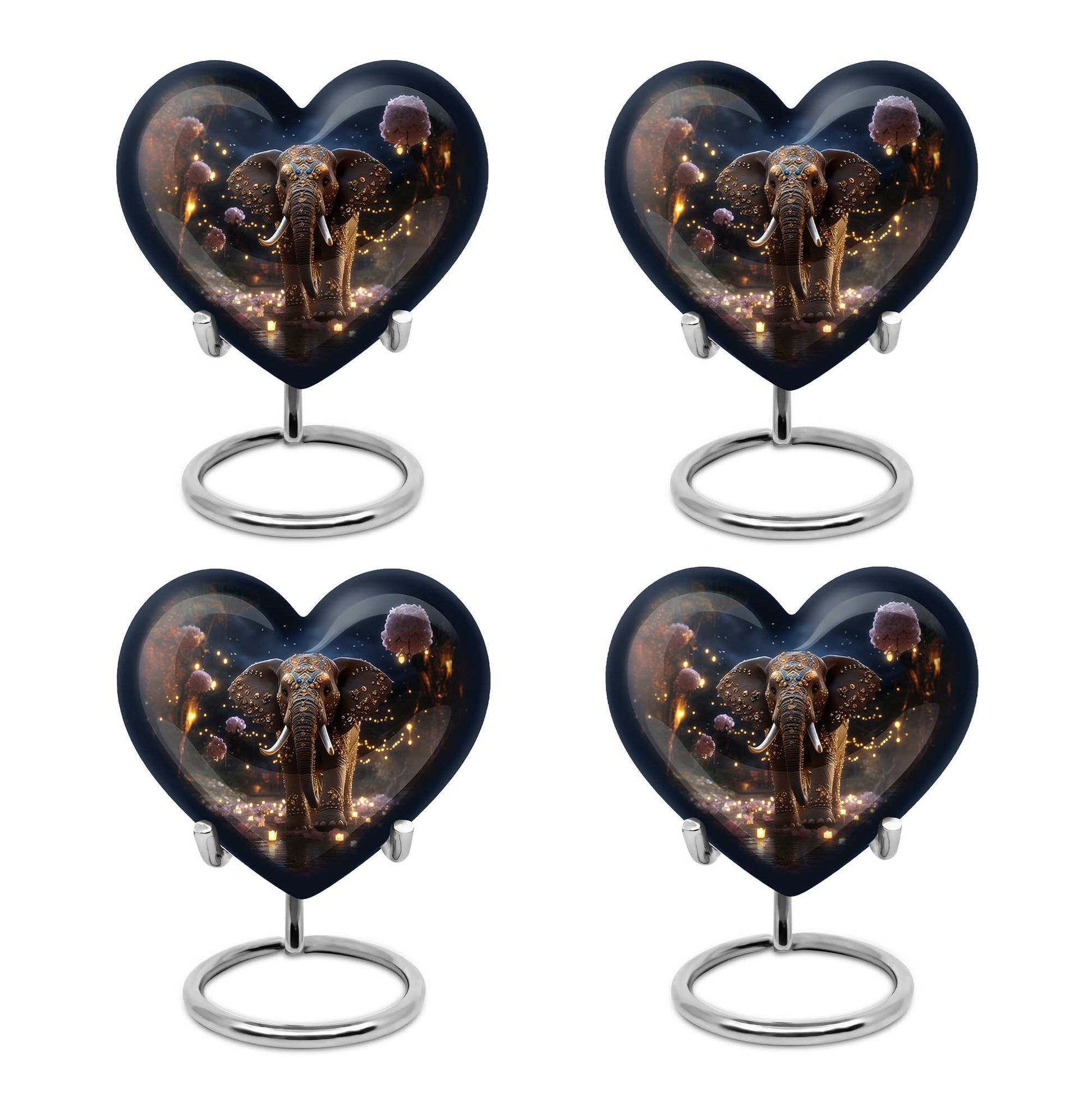 Heart Shape Elephant Urn Keepsake Urn Pack of 4