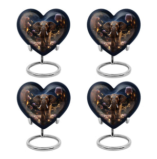 Heart Shape Elephant Urn Keepsake Urn Pack of 4