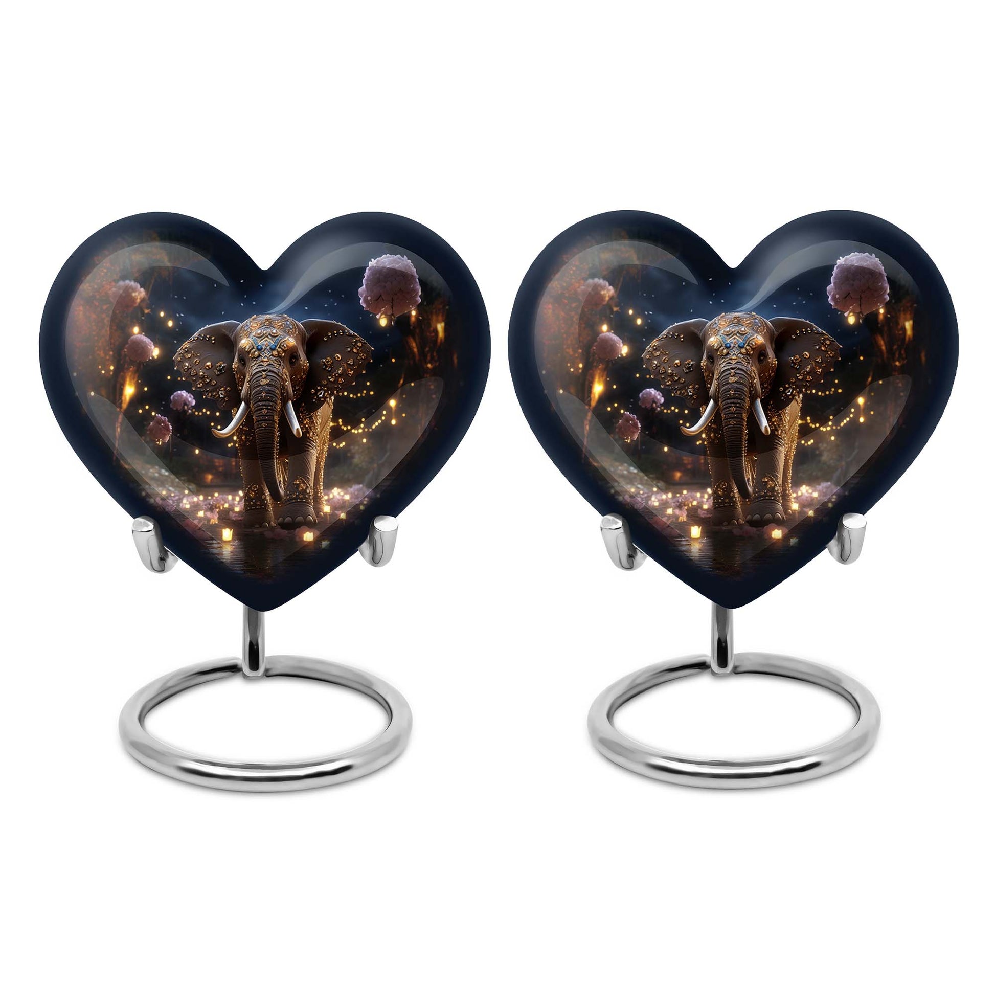 Heart Shape Elephant Urn Keepsake Urn Pack of 2