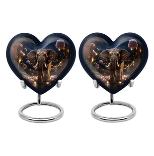 Heart Shape Elephant Urn Keepsake Urn Pack of 2