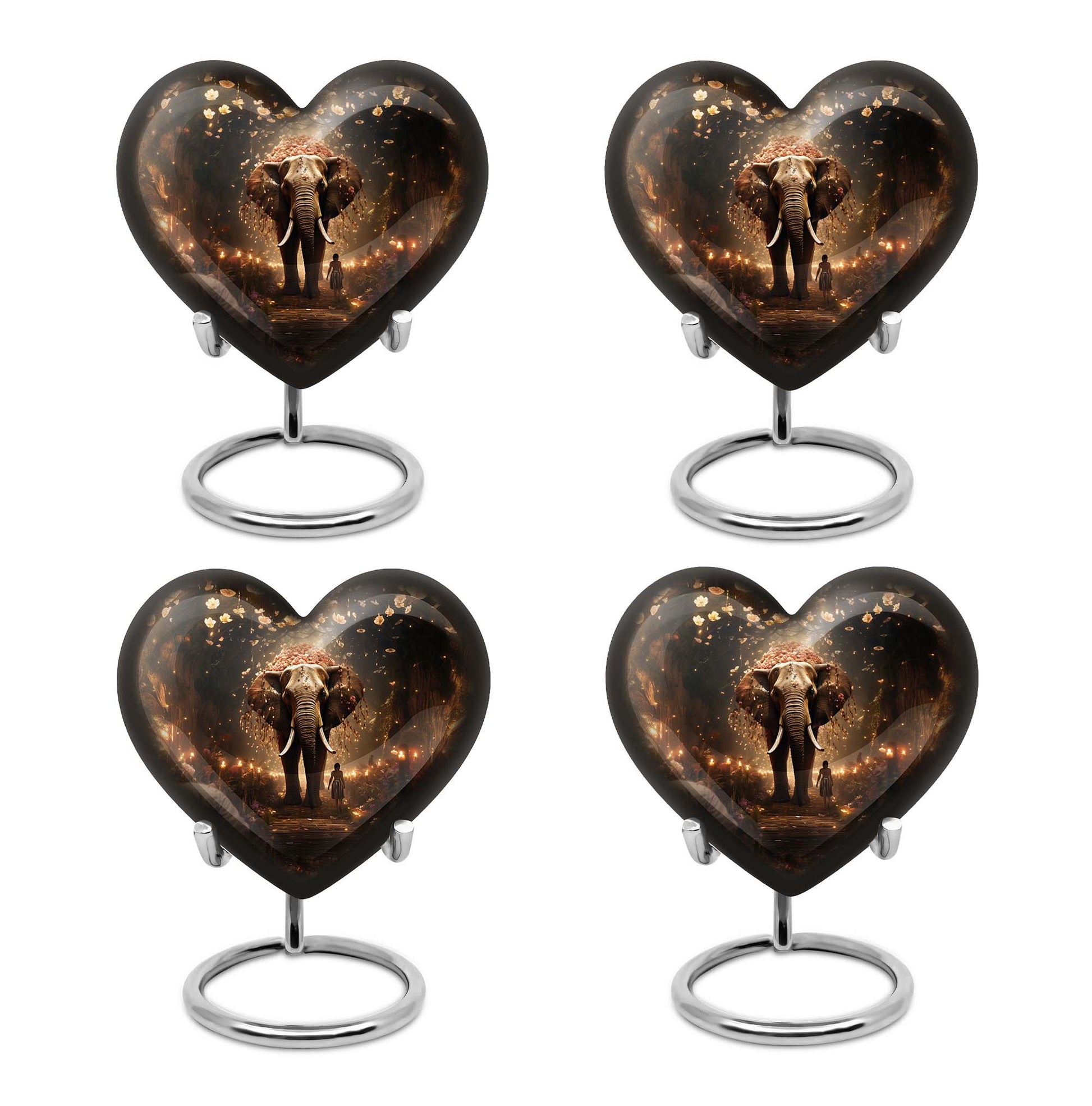 Heart Shape Elephant Urn Keepsake Urn Pack of 4
