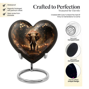 Heart Shape Elephant Urn Keepsake 3 Inch