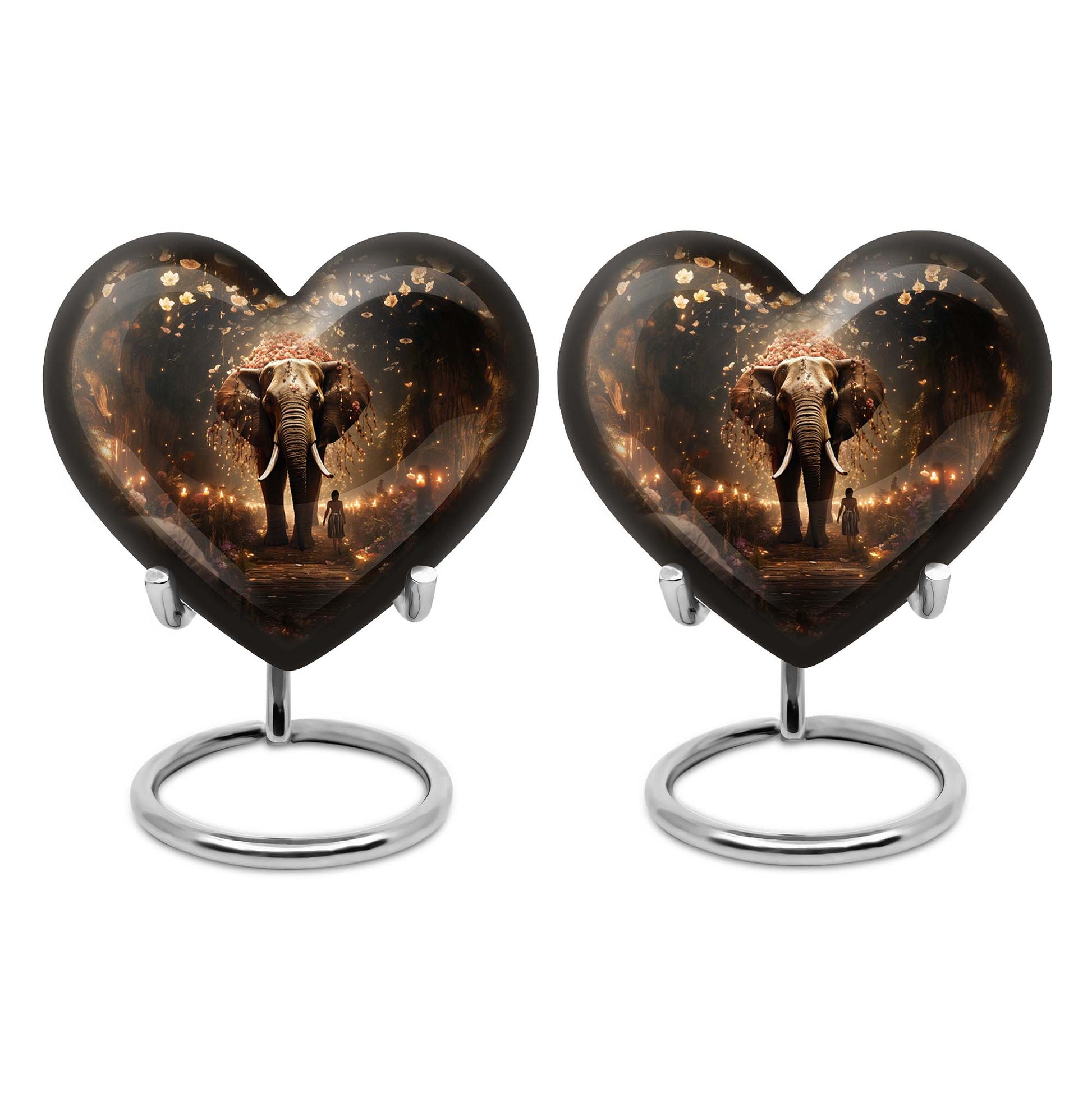 Heart Shape Elephant Urn Keepsake Urn Pack of 2