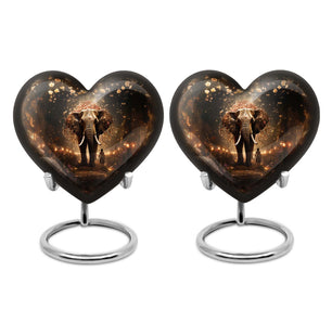 Heart Shape Elephant Urn Keepsake Urn Pack of 2