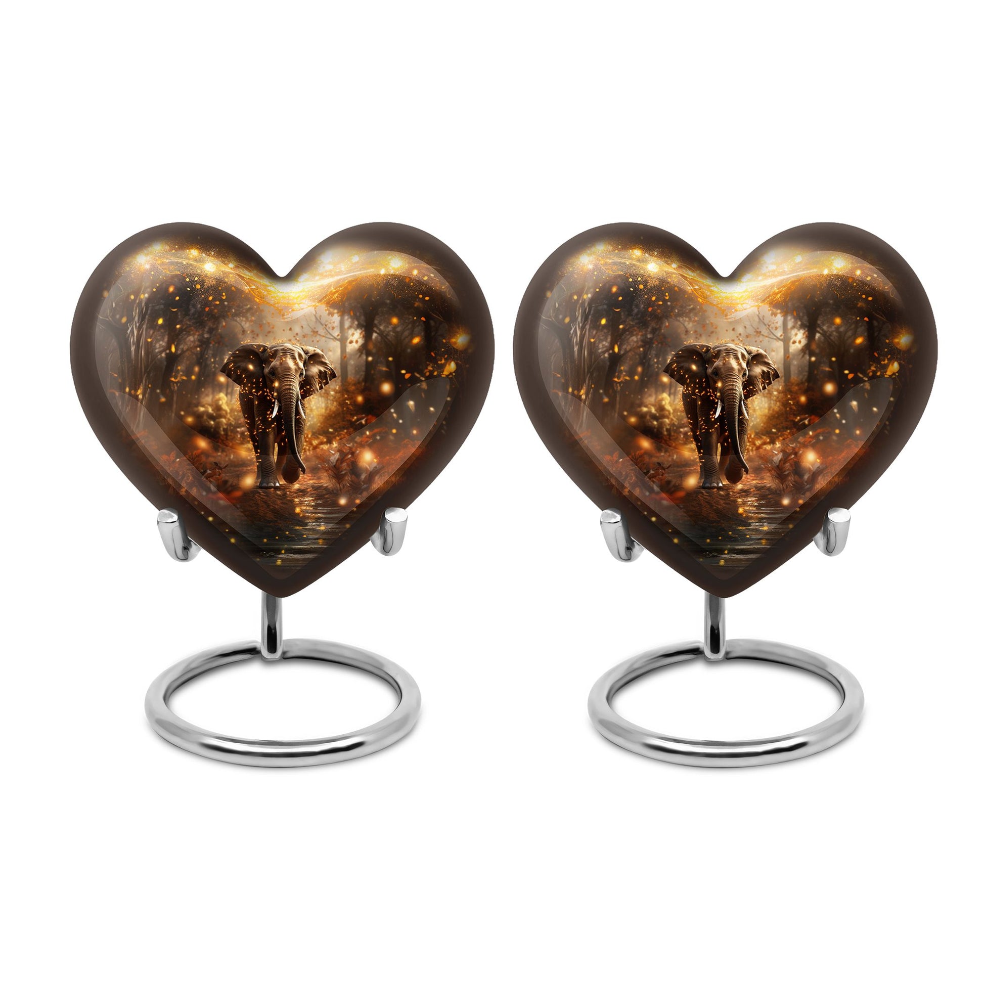 Heart Shape Elephant Urn Keepsake Urn Pack of 2