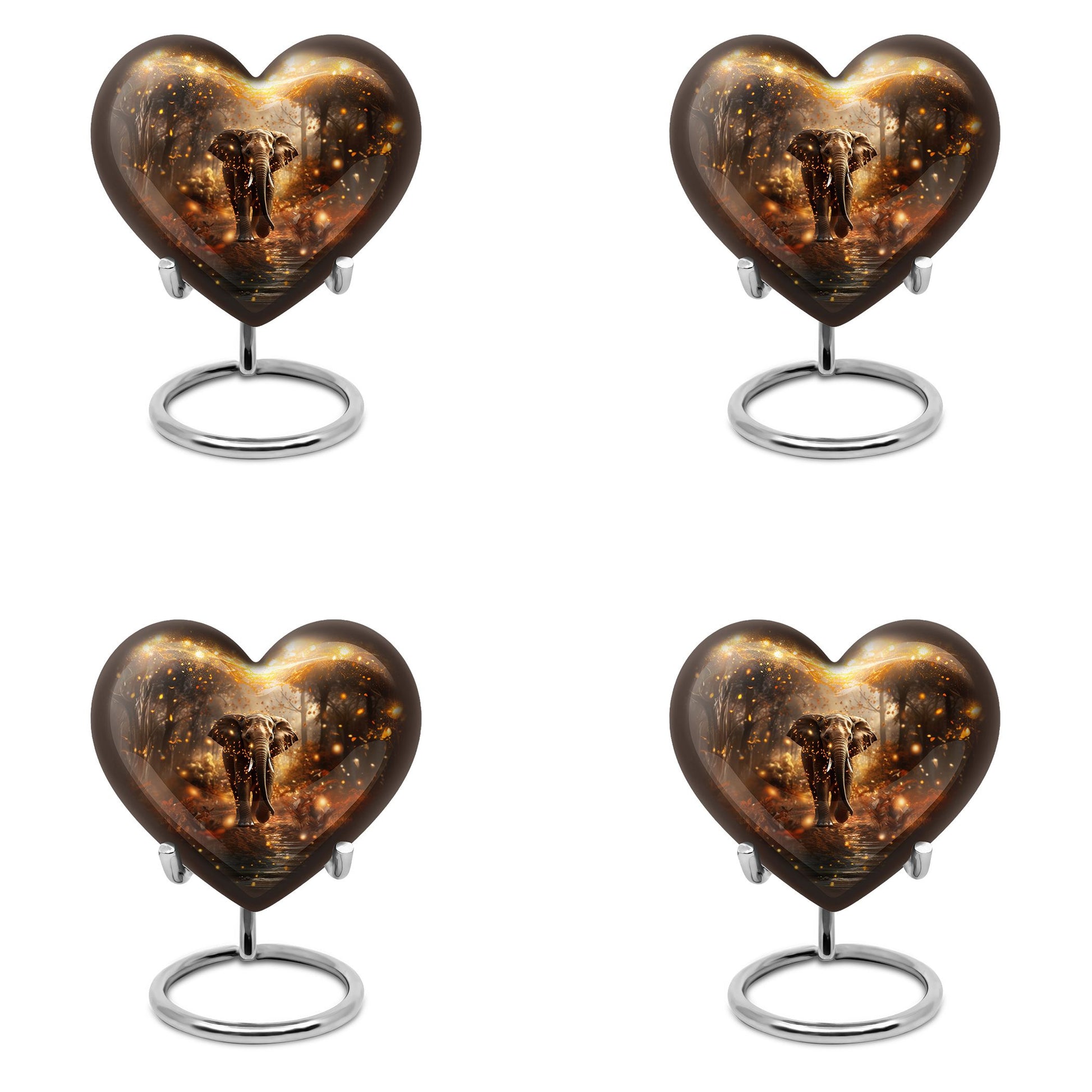 Heart Shape Elephant Urn Keepsake Urn Pack of 4