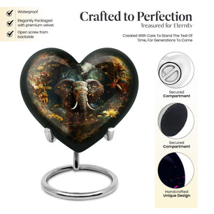 Heart Shape Elephant Urn Keepsake 3 Inch