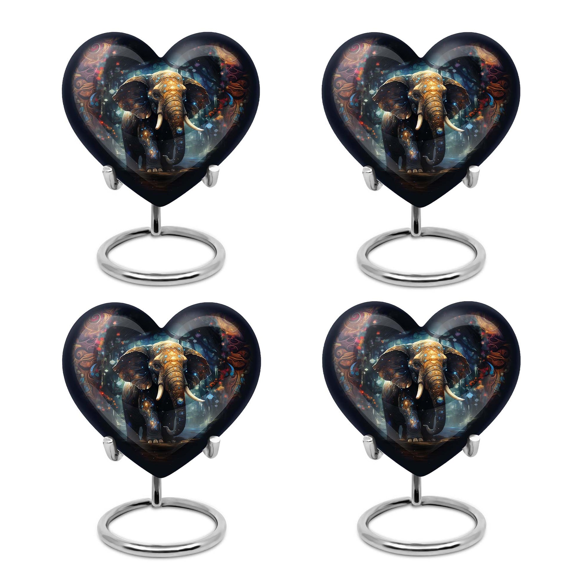 Heart Shape Elephant Urn Keepsake Urn Pack of 4