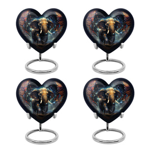 Heart Shape Elephant Urn Keepsake Urn Pack of 4