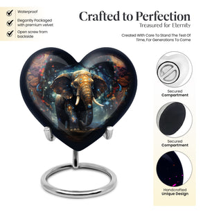 Heart Shape Elephant Urn Keepsake 3 Inch