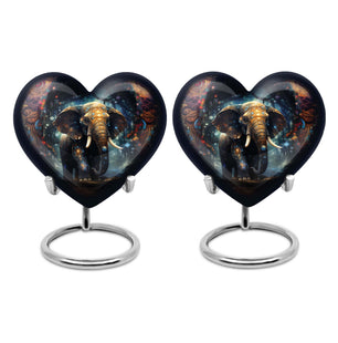 Heart Shape Elephant Urn Keepsake Urn Pack of 2