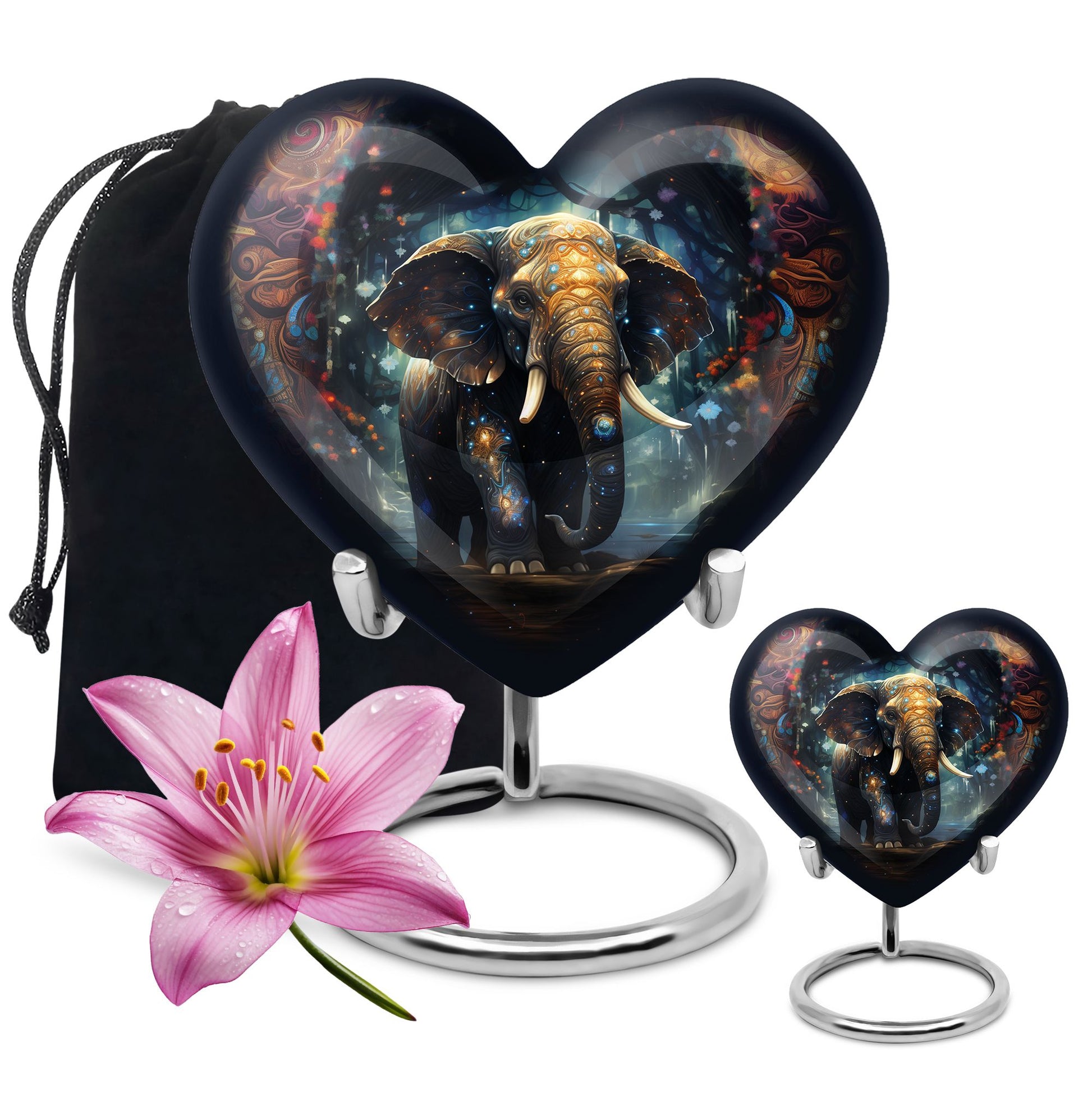 Heart Shape Elephant Urn Large Urn With 1 Keepsake Urn