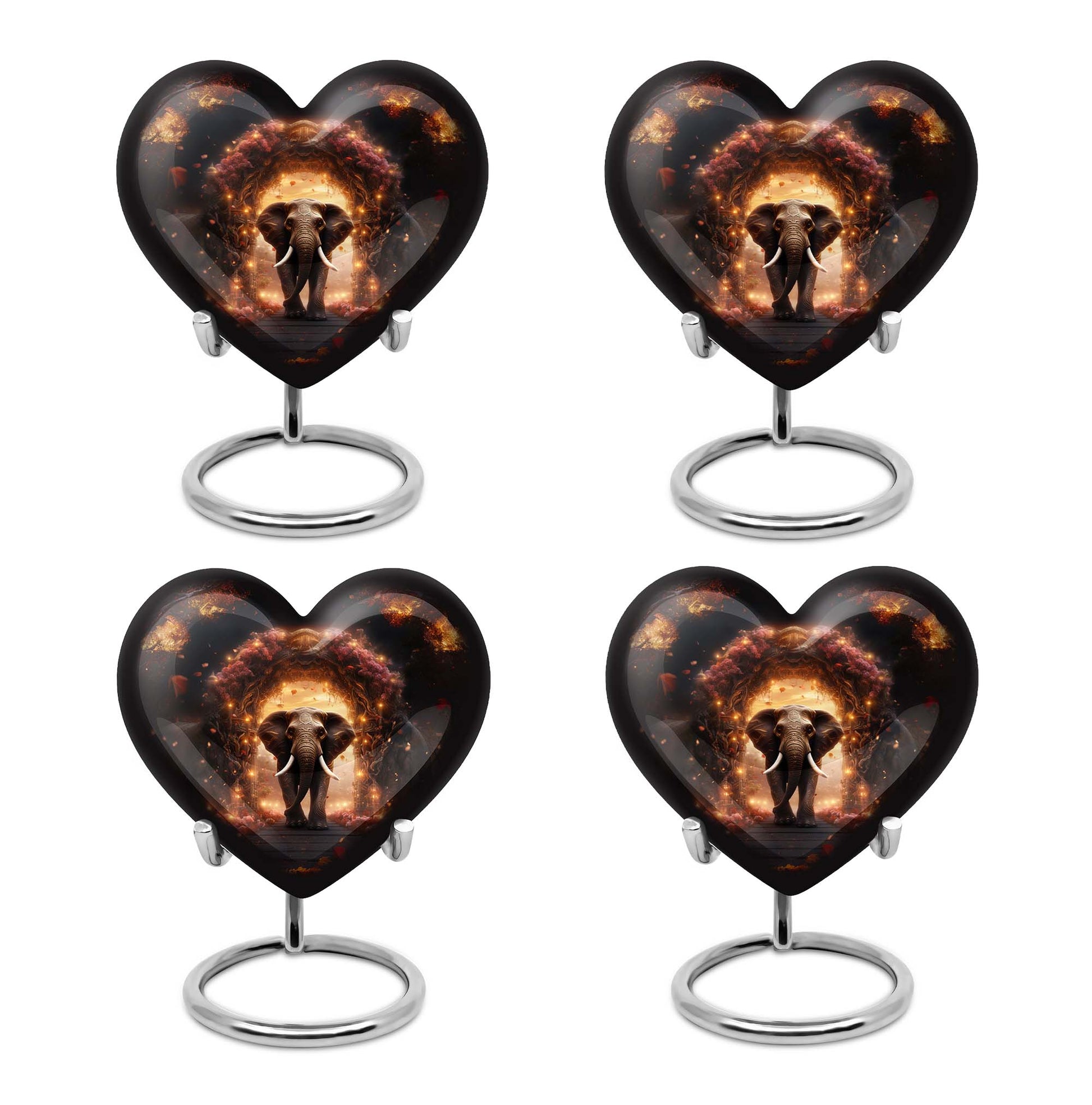 Heart Shape Elephant Urn Keepsake Urn Pack of 4