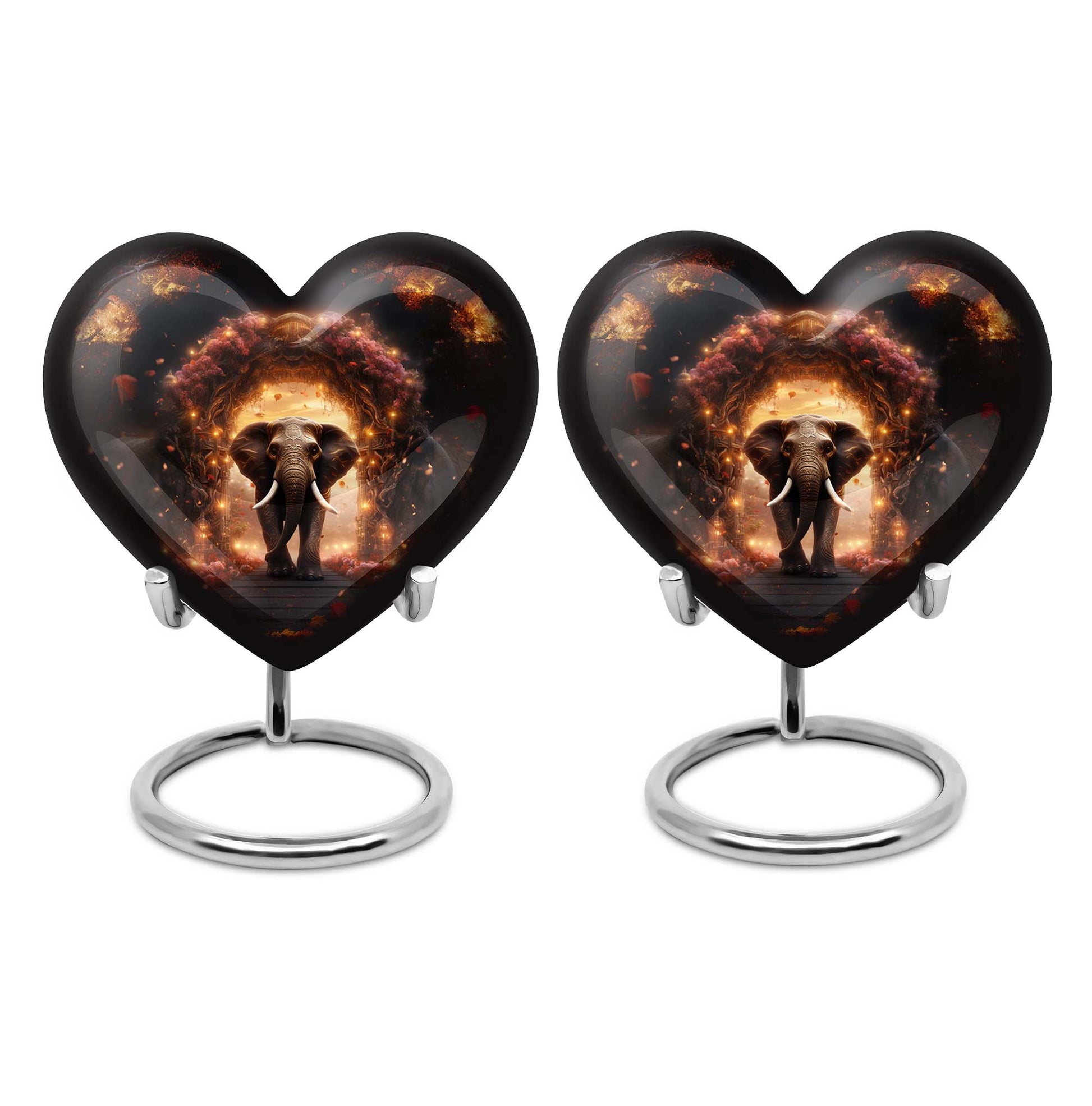 Heart Shape Elephant Urn Keepsake Urn Pack of 2