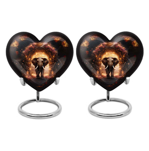 Heart Shape Elephant Urn Keepsake Urn Pack of 2