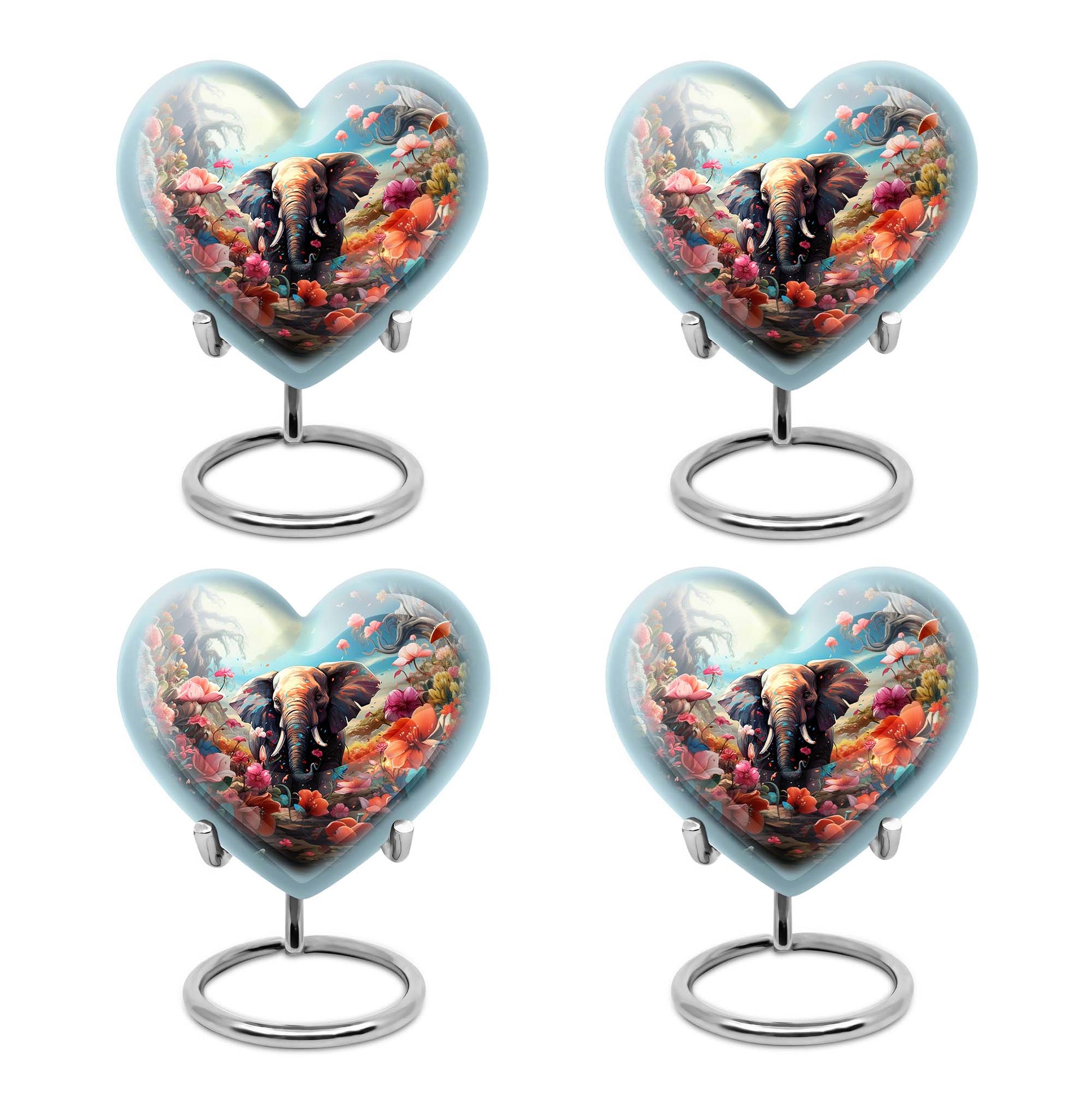 Heart Shape Elephant Urn Keepsake Urn Pack of 4