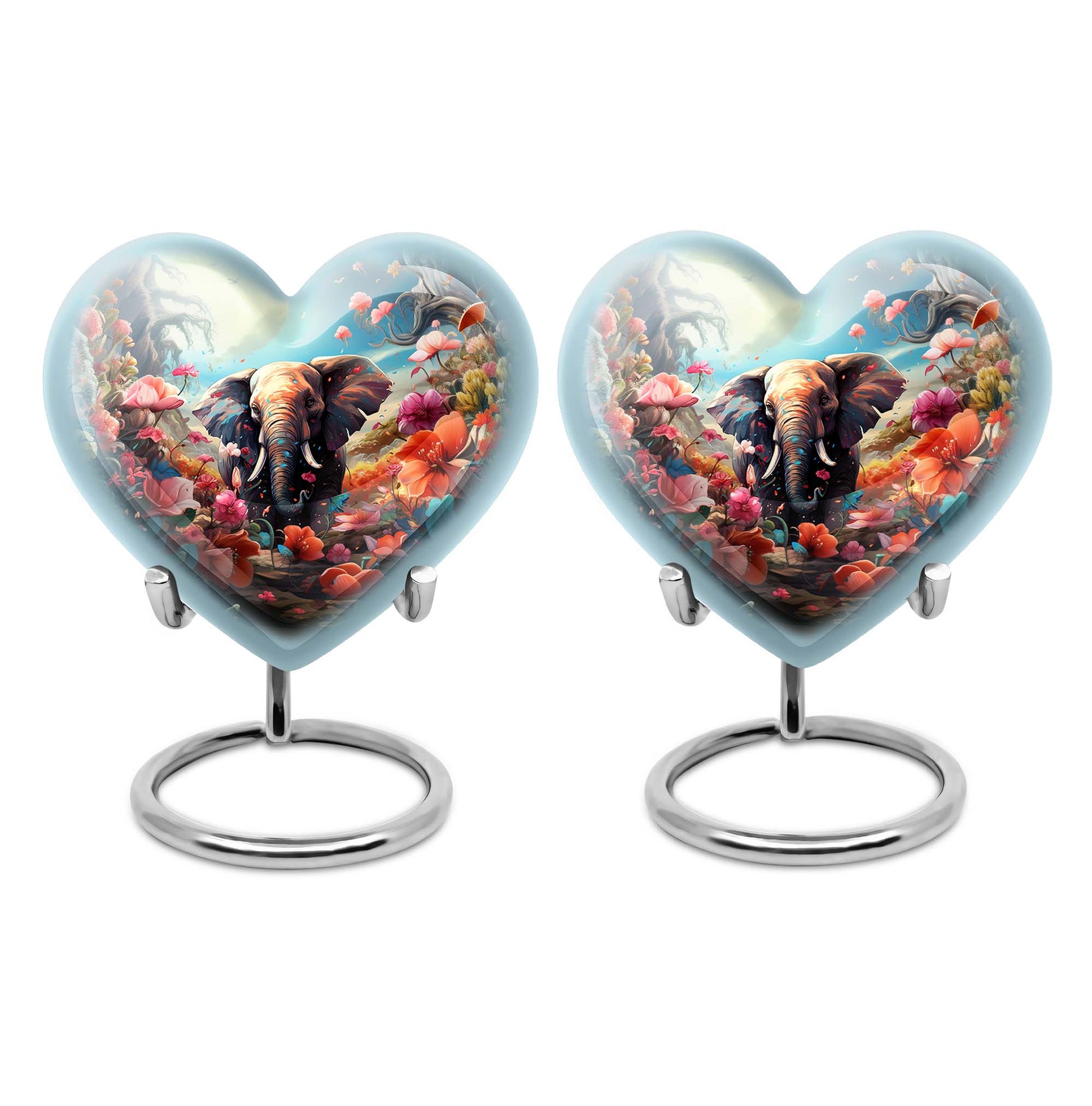 Heart Shape Elephant Urn Keepsake Urn Pack of 2