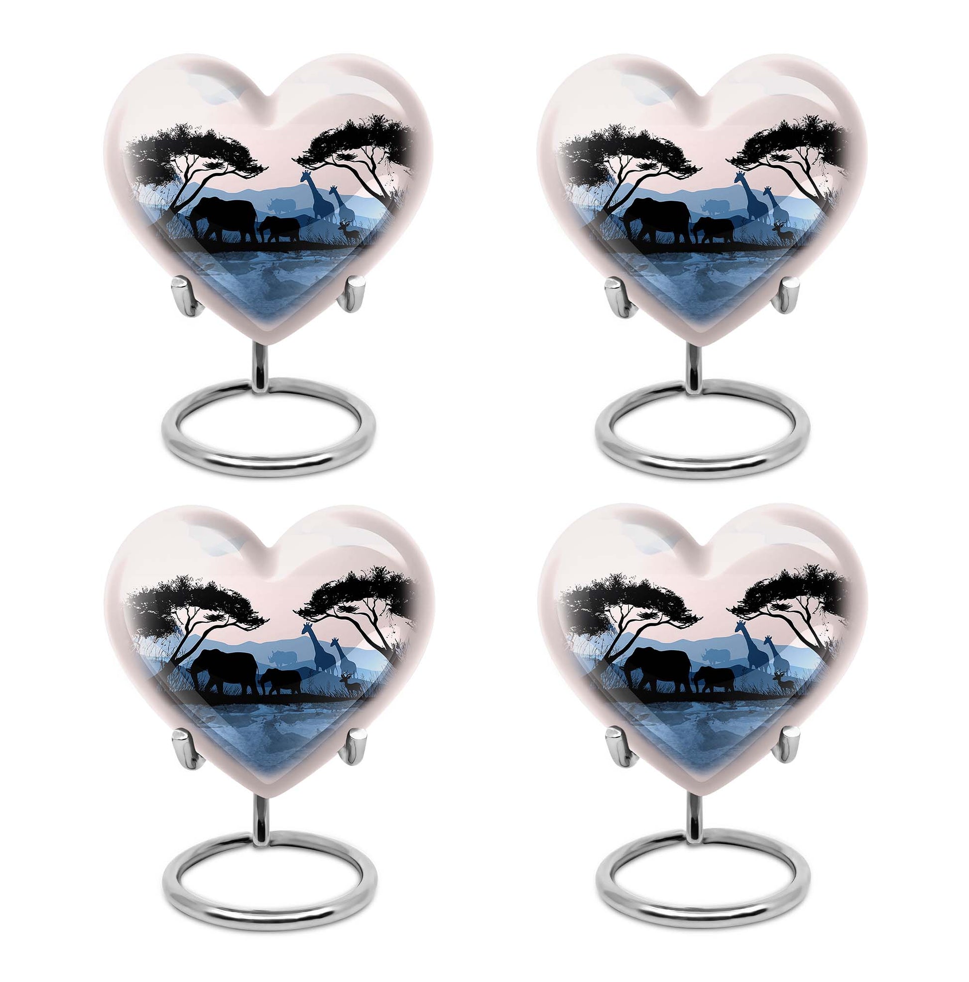 Heart Shape Elephant Urn Keepsake Urn Pack of 4