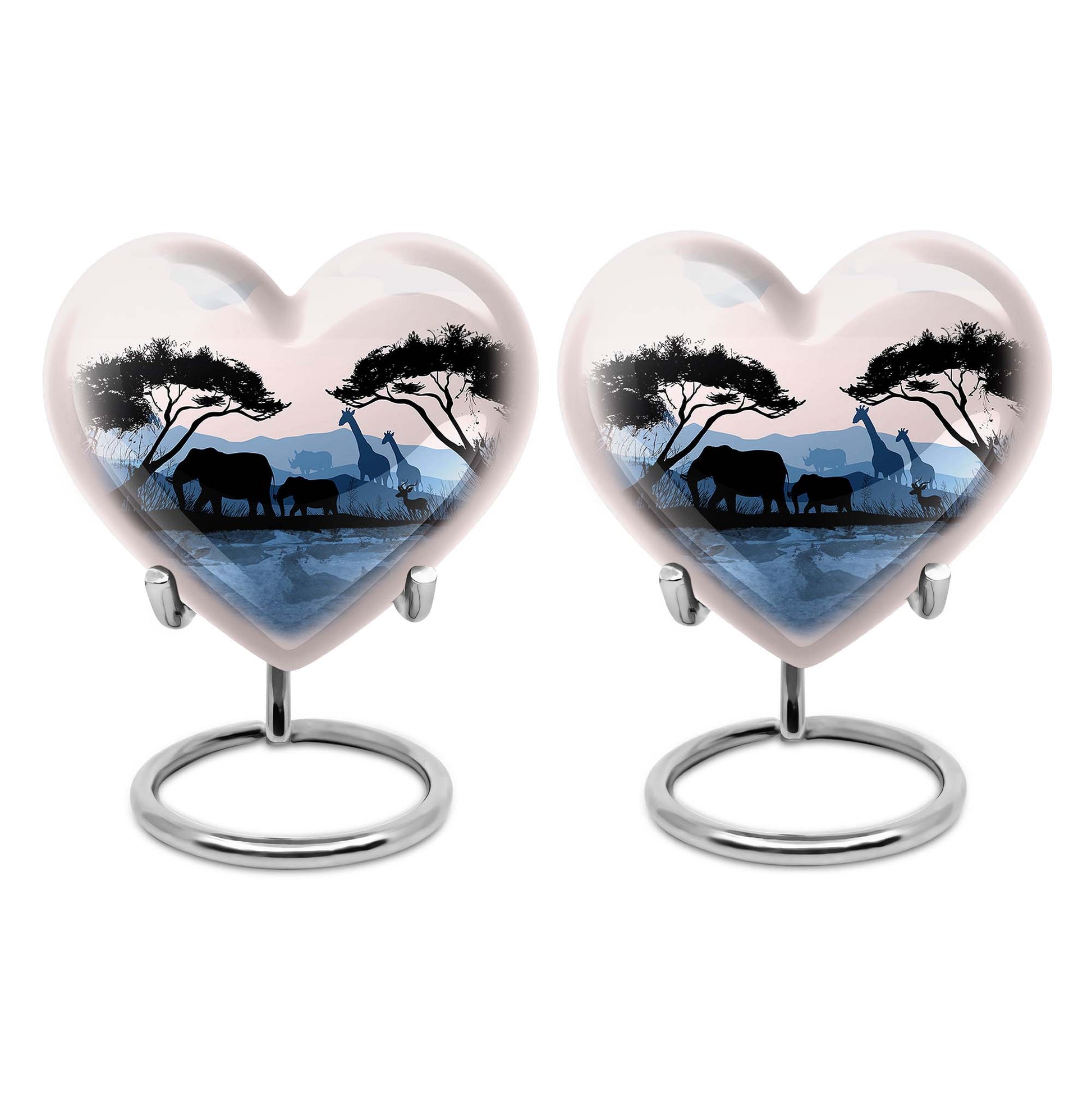 Heart Shape Elephant Urn Keepsake Urn Pack of 2