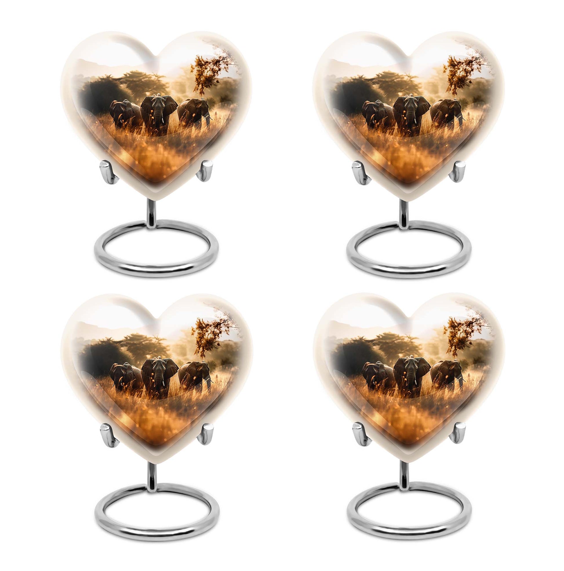 Heart Shape Elephant Urn Keepsake Urn Pack of 4