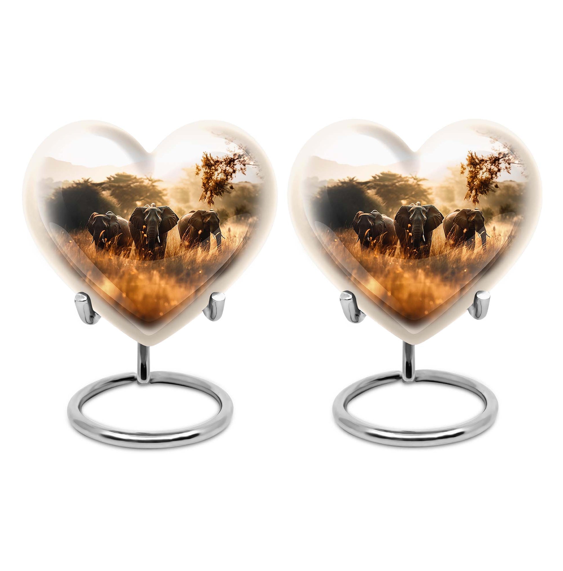 Heart Shape Elephant Urn Keepsake Urn Pack of 2