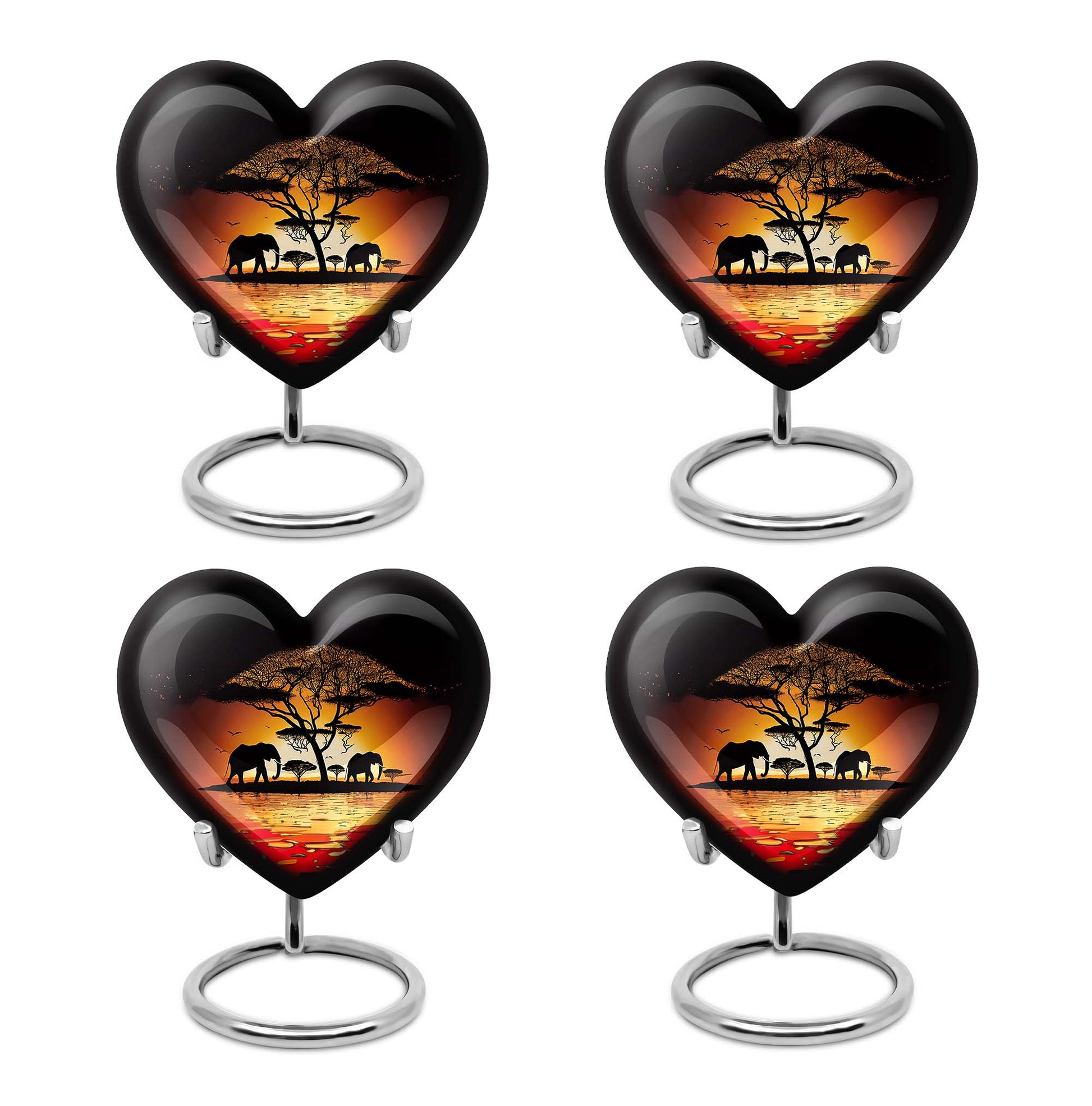 Heart Shape Elephant Urn Keepsake Urn Pack of 4