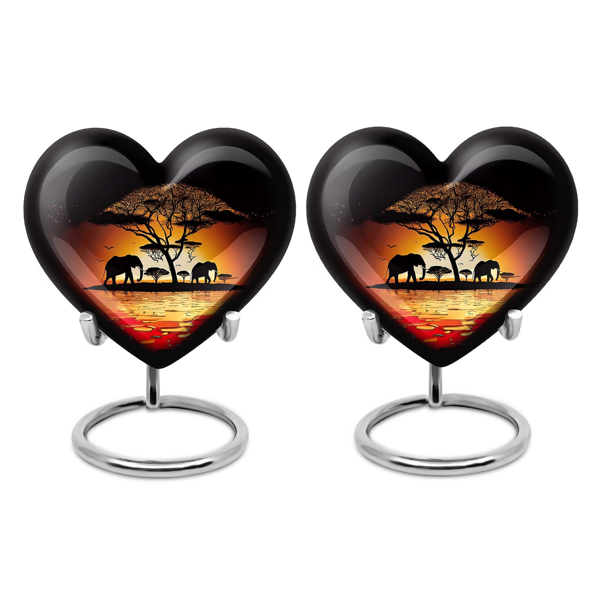 Heart Shape Elephant Urn Keepsake Urn Pack of 2