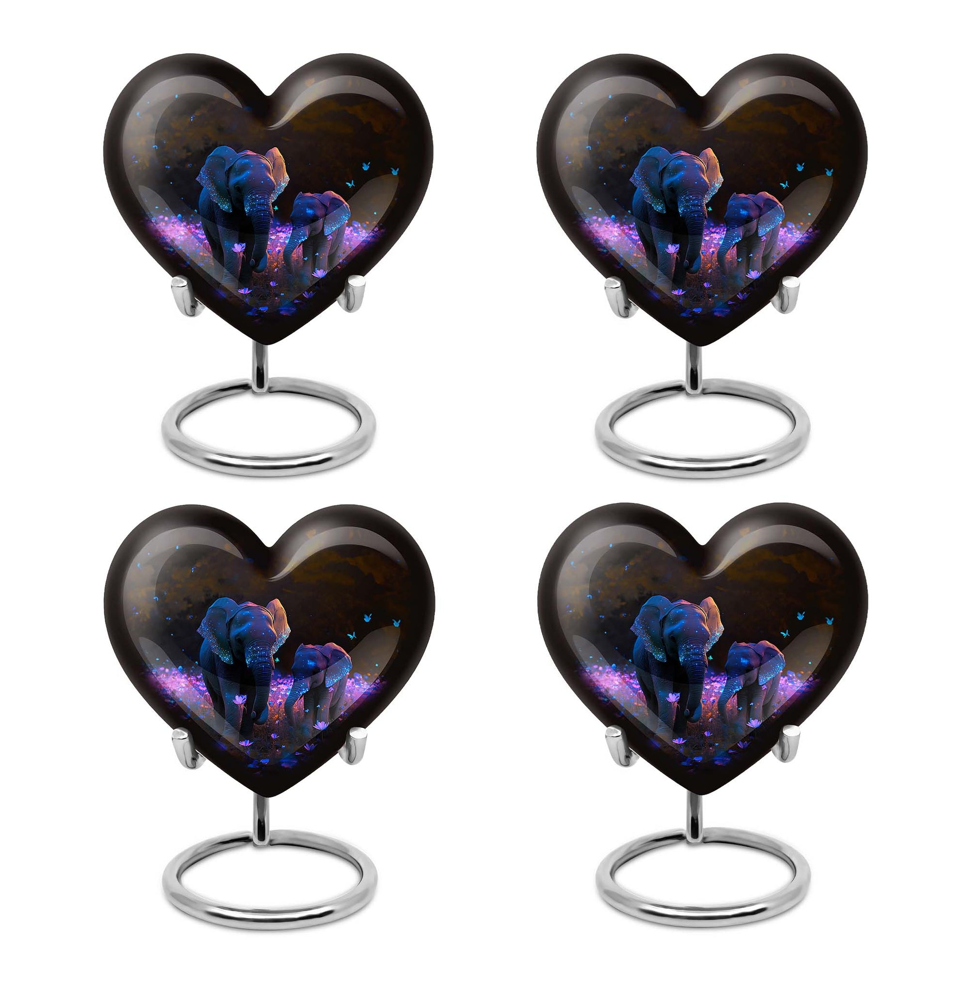 Heart Shape Elephant Urn Keepsake Urn Pack of 4