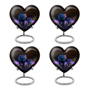 Heart Shape Elephant Urn Keepsake Urn Pack of 4