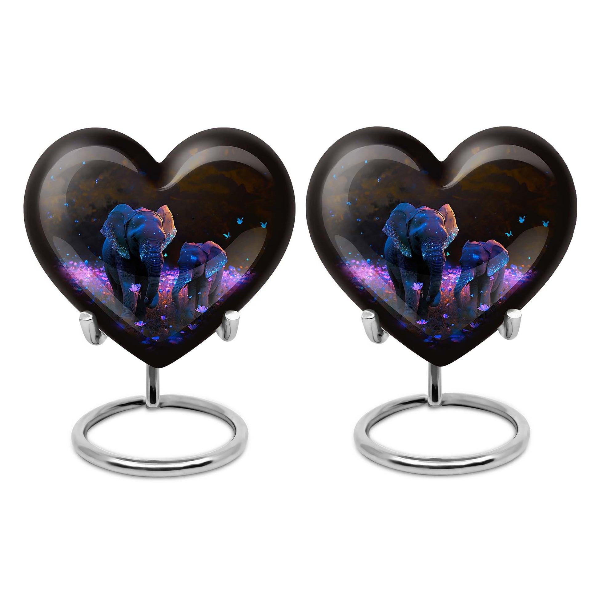 Heart Shape Elephant Urn Keepsake Urn Pack of 2