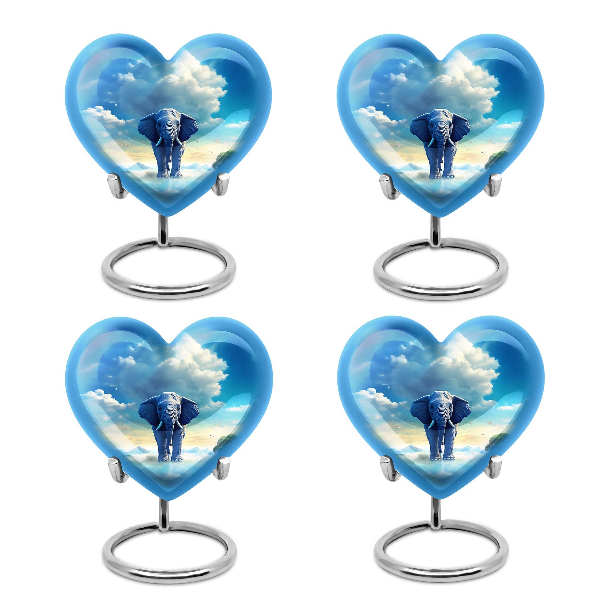 Heart Shape Elephant Urn Keepsake Urn Pack of 4