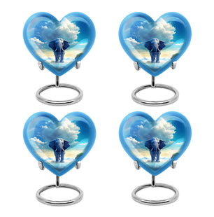Heart Shape Elephant Urn Keepsake Urn Pack of 4