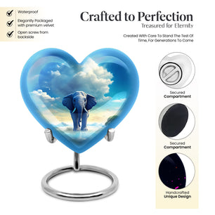 Heart Shape Elephant Urn Keepsake 3 Inch
