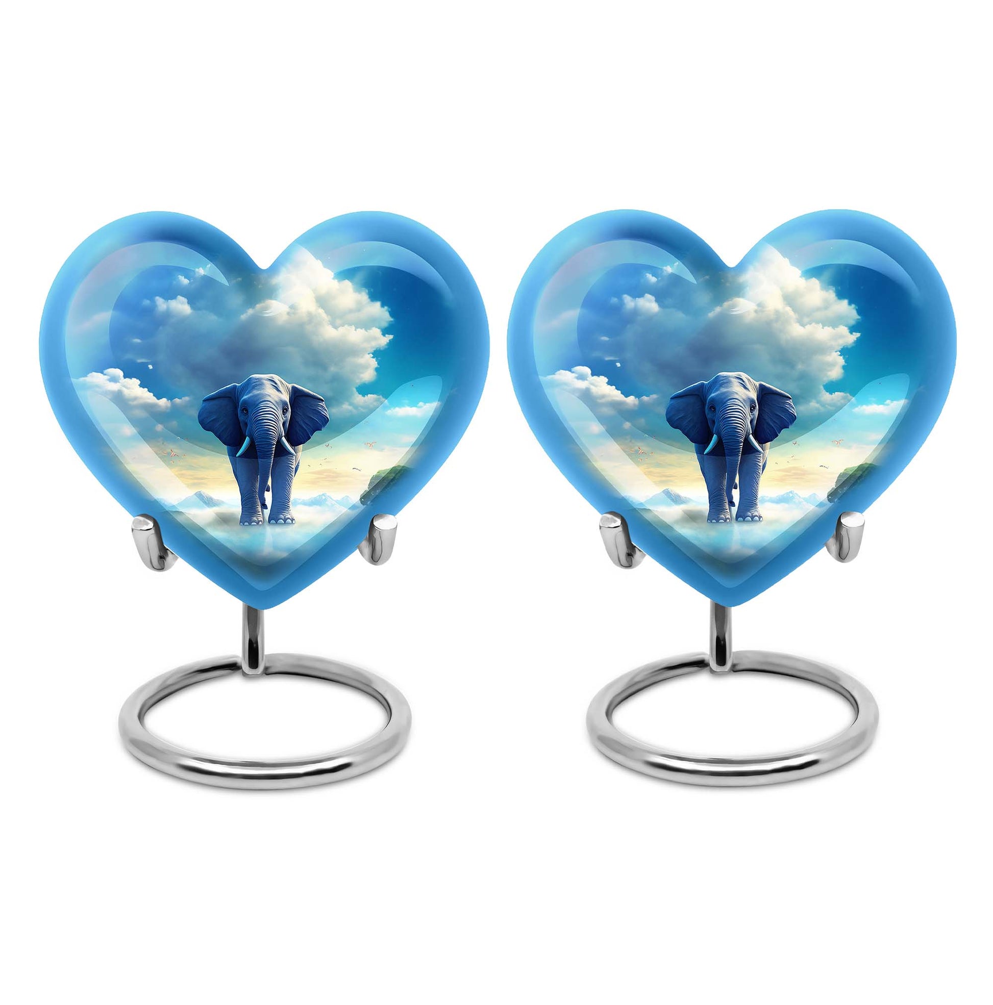 Heart Shape Elephant Urn Keepsake Urn Pack of 2