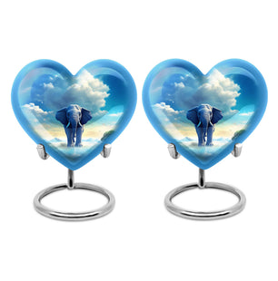 Heart Shape Elephant Urn Keepsake Urn Pack of 2