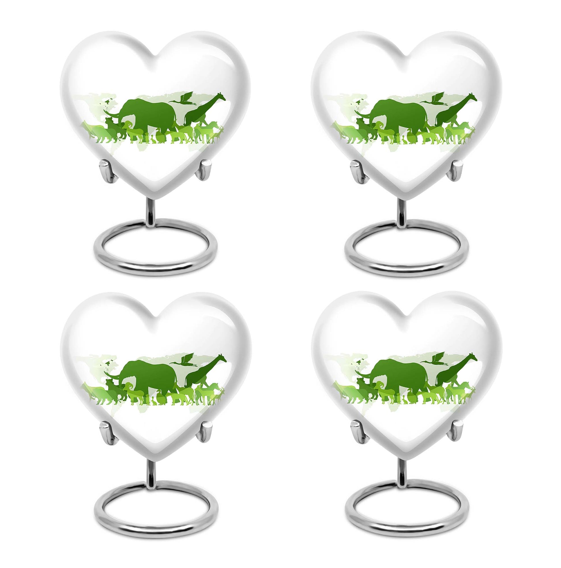 Heart Shape Elephant Urn Keepsake Urn Pack of 4
