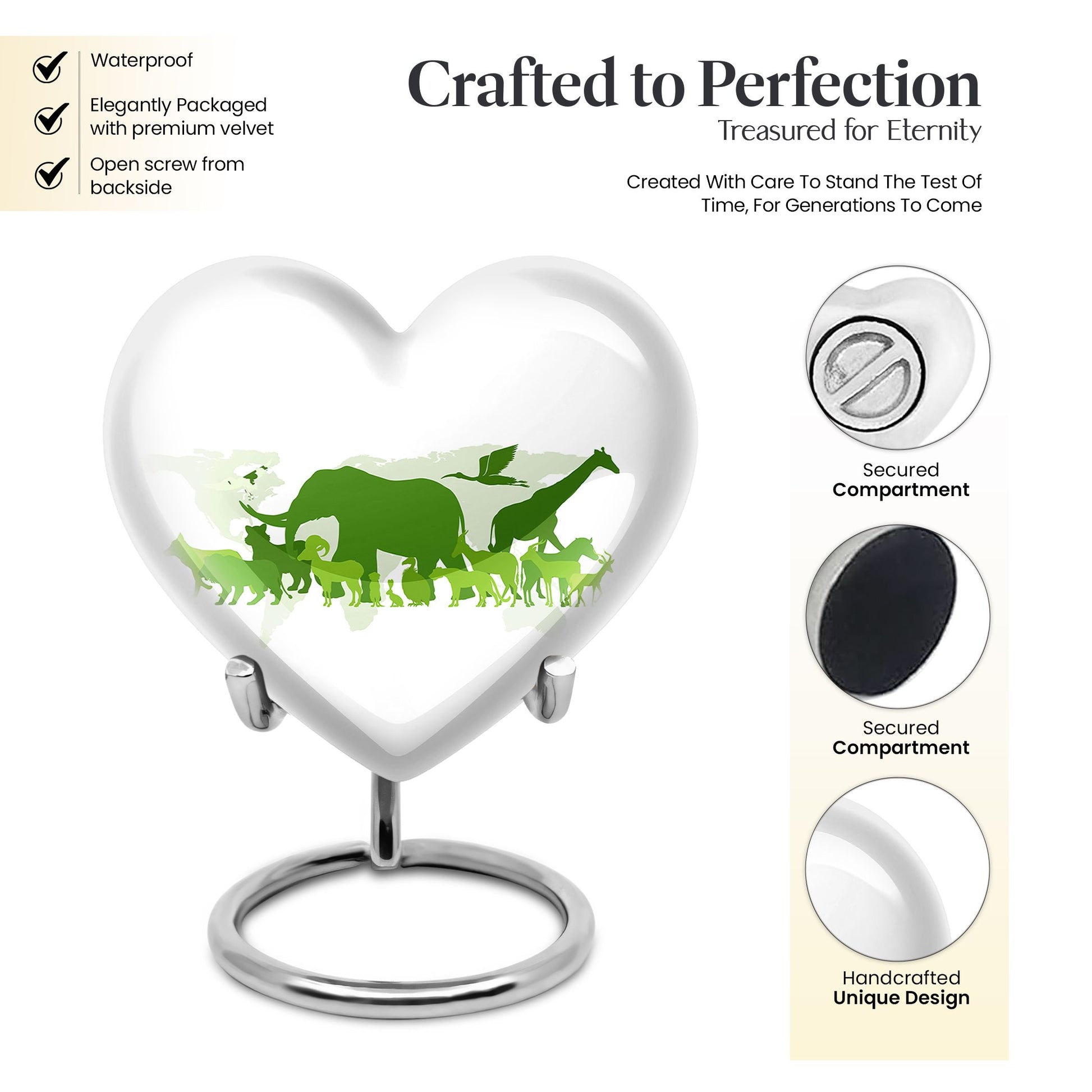 Heart Shape Elephant Urn Keepsake 3 Inch