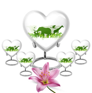 Heart Shape Elephant Urn Large Urn With 4 Keepsake Urn