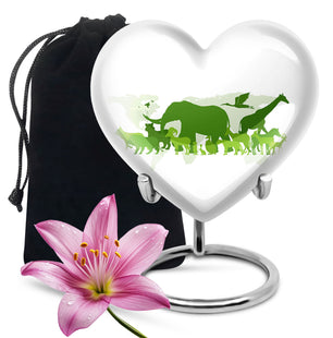 Heart Shape Elephant Urn Large 10 Inch