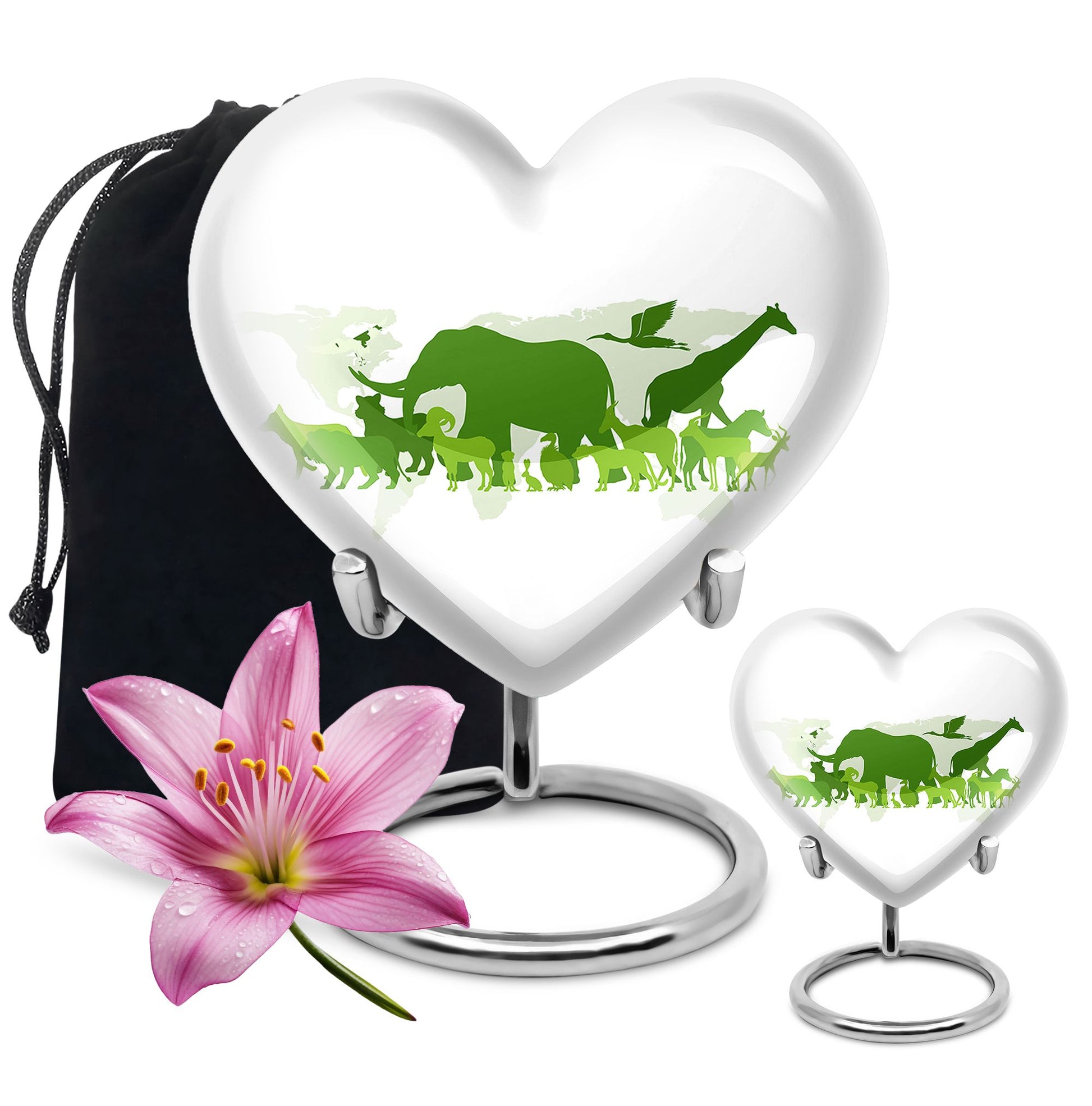 Heart Shape Elephant Urn Large Urn With 1 Keepsake Urn