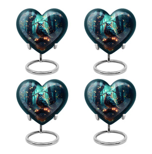 Heart Shape Owl Urn Keepsake Urn Pack of 4