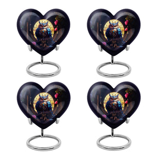 Heart Shape Owl Urn Keepsake Urn Pack of 4