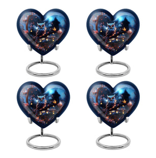 Heart Shape Owl Urn Keepsake Urn Pack of 4