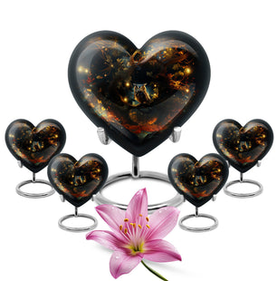 Heart Shape Owl Urn Large Urn With 4 Keepsake Urn
