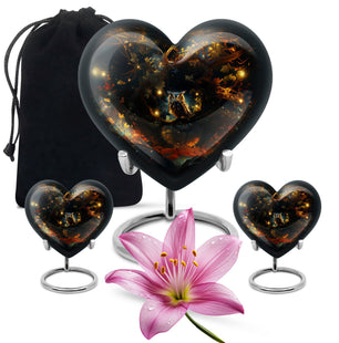 Heart Shape Owl Urn Large Urn With 2 Keepsake Urn